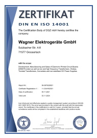 Certificate DIN EN ISO 14001