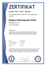 Certificate DIN EN ISO 9001